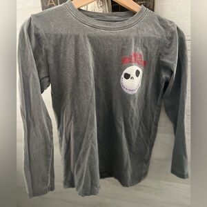 Disney Gray Long Sleeve Tee with Jack Skellington